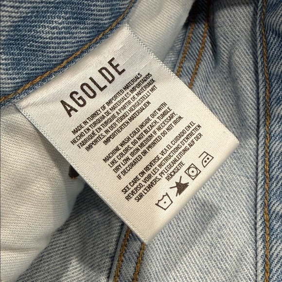 Agolde Light Blue Button-Fly Short - Picture 4 of 12